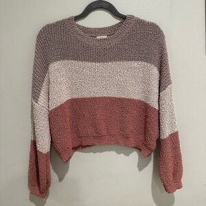 Tri color knit sweater xs